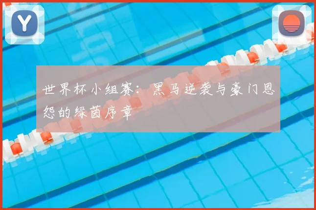 世界杯小组赛:黑马逆袭与豪门恩怨的绿茵序章